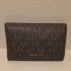 Michael Kors Dark Brown Logo Wallet/Clutch Purse